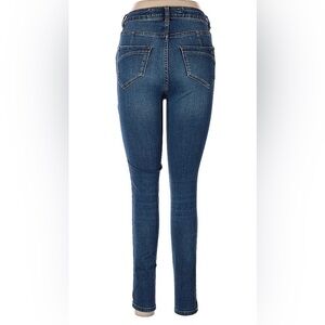 Karen Millen Skinny High Rise in Brushed Blue Denim, size 10 (32)